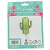 Summer Luau Party "Let's Flamingle" Mylar Foil Balloon with Holder; 16cm x 23 cm; Cactus