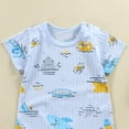 thumbnail image 5 of Sopiago Newborn Baby Boy Summer Clothes Mamas Boy Embroidery Jumpsuit Waffle Round Neck Romper Onesie 3 6 12 18 Months Romper Baby Boy Sky Blue,18-24 Months, 5 of 6