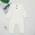 thumbnail image 3 of JYYYBF Infant Baby Boy Girl Long Sleeve Romper Newborn Solid Color One Piece Ribbed Knit Jumpsuit Long Pants Unisex Basic Homewear, 3 of 6