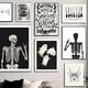 thumbnail image 4 of Póster nórdico de Halloween con diseño de esqueleto, bruja, gótico, fantasma, lienzo, calabaza, murciélagos, gato, impresiones, arte de pared para decoración de sala de estar, 4 of 5