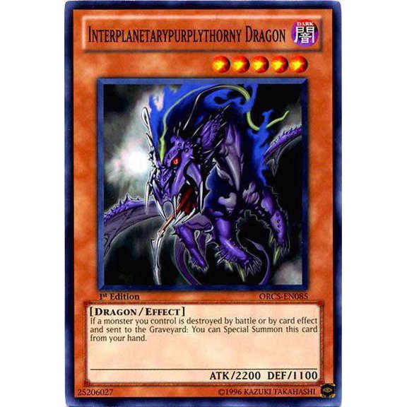 YuGiOh Order of Chaos Common Interplanetarypurplythorny Dragon ORCS-EN085