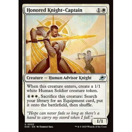 MtG Edge of Eternities Uncommon Honored Knight-Captain (FOIL) #22