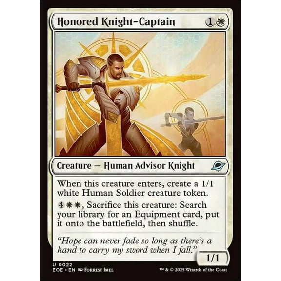 MtG Edge of Eternities Uncommon Honored Knight-Captain (FOIL) #22