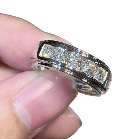Fortuna Copia Round Cut White Lab Created Diamond Wedding Band Ring 2 ct. t.w. 925 Sterling, Sterling Silver
