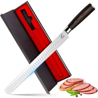 SpitJack BBQ Smoked Brisket Knife for Meat Carving and Slicing - SS, Granton Edge, 11 inch Blade