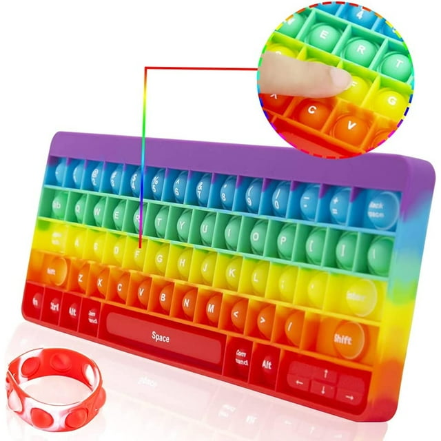 Teclado pop Fidget Toy HUOGUO con letras para niños