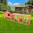 thumbnail image 4 of 111" Wooden Chicken Coop, Large Chicken Coop with Run, Outdoor Hen House with Nesting Box Poultry for Backyard, 4 of 8