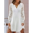thumbnail image 5 of Fall Dresses for Women Lace Long Sleeve Elegant Slim Formal Party Dress White S, 5 of 8