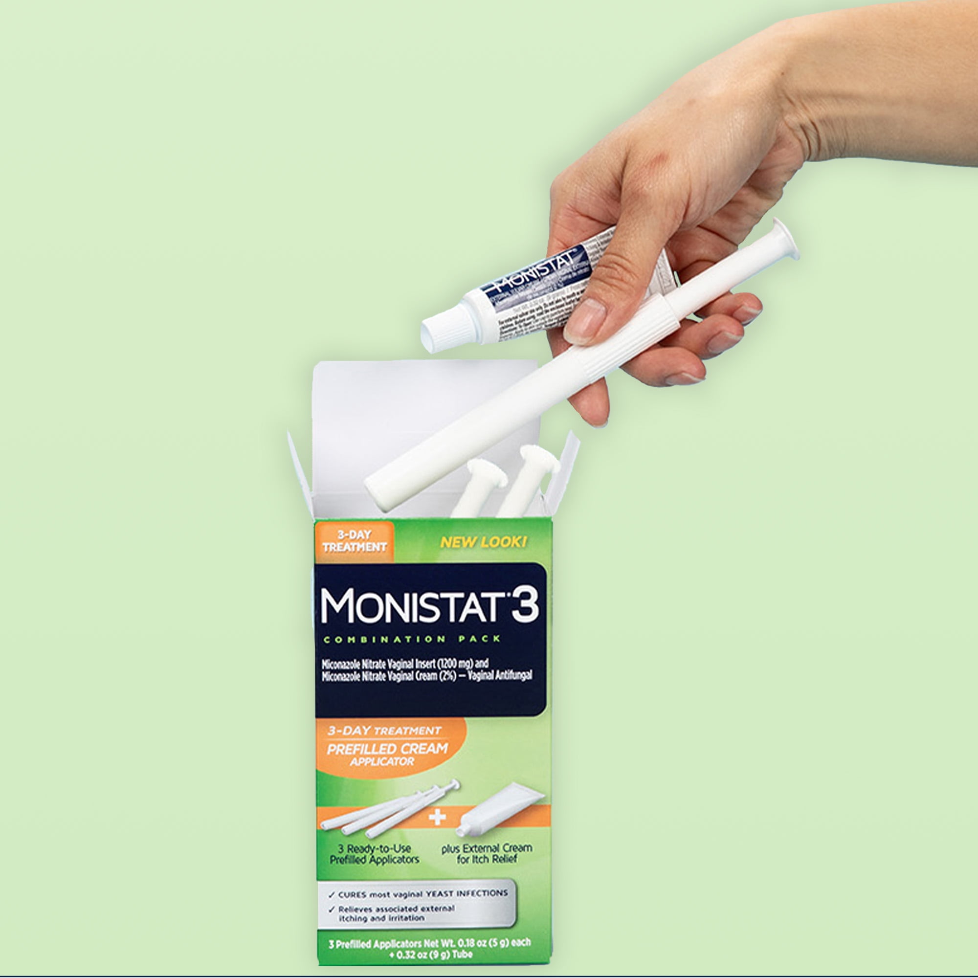 Monistat 3 Day Yeast Infection Treatment, 3 Miconazole Pre-Filled Cream Tubes & External Itch Cream