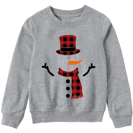 

Dadaria Family Christmas Pajamas Matching Sets Parent-child Attire Christmas Printed Long Sleeve O-Neck Shirts Tops Pullover Family Matching Kid Sweatshirts Gray Kids XL
