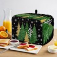 thumbnail image 2 of Toaster Cover 4 Slice, Black Christmas Tree Dustproof Bakeware Oven Protector with Top Hook, Green Golden Xmas Tree Snowflake Winter Waterproof Small Kitchen Appliance Toasters Dust Cover, 12"x11"x8", 2 of 9