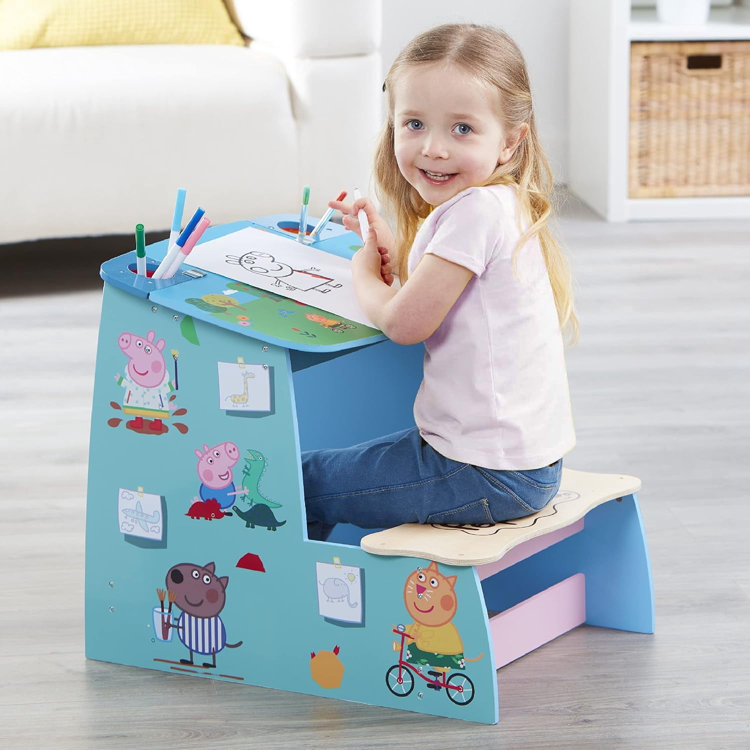 Peppa Pig Kids Activity Table and Chair Set, Blue