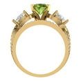 thumbnail image 4 of Clara Pucci 18K Yellow Gold 1.925 Natural Peridot Engraveable Engagement Ring + Wedding Band Set, 4 of 7
