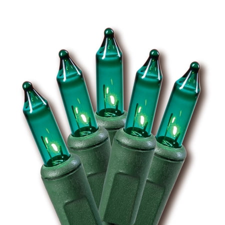 Holiday Time Mini Christmas LED Lights for the Holiday Season, 22.13 ft, Green, 100 Count