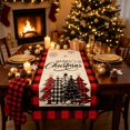 thumbnail image 5 of Hvmvliv 12x71 Inch Christmas Linen Table Runner with Holiday Patterns for Dining Table Home Party Table Runners Decoration Multicolor, 5 of 6