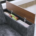 thumbnail image 4 of Modern L-Shaped Sectional Sofa, Corduroy Upholstered Modular Couch With Storage Armrest and Pillows for Living Room Office Apartment, 4 of 15