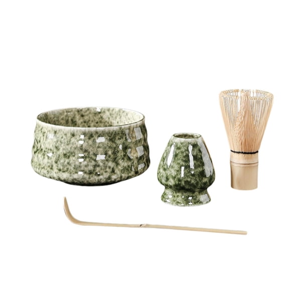 Juego de Matcha japonés de 4 piezas, juego completo de cuenco de Matcha de té ceremonial japonés, de bambú y soporte para