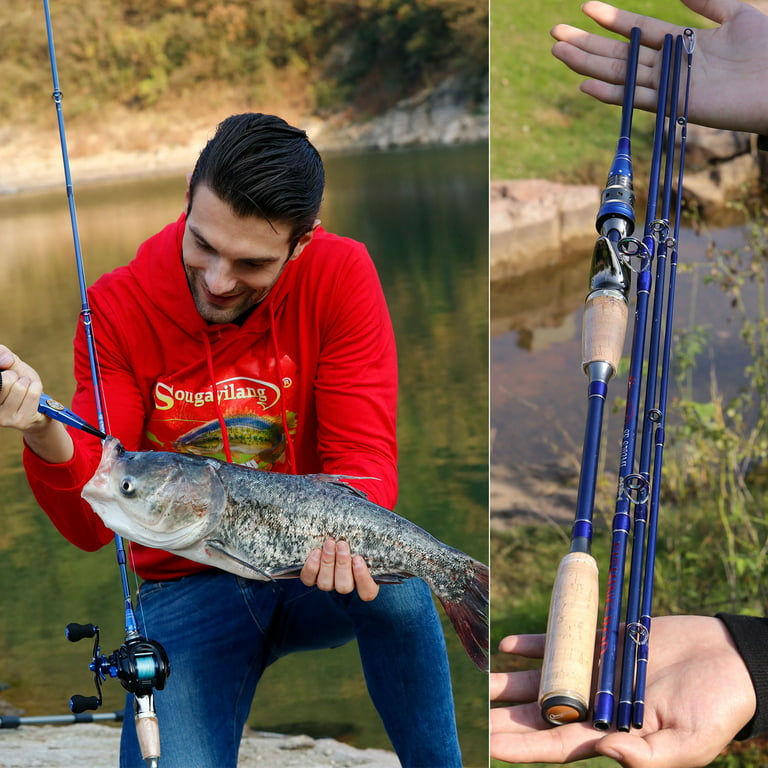 Sougayilang 2.1-2.4M Spinning/Casting Fishing Rod with Metal Reel