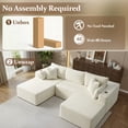 thumbnail image 3 of 3 Seats Boneless Modular Cloud Sectional Sofa with Chaise & Ottoman, Extra-Wide Deep Seats Plush Corduroy Sleeper Soft Couch for Modern Living Rooms, Small Spaces & Apartments Beige 108"-U Shape Left, 3 of 8