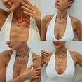 thumbnail image 2 of Lightweight Sheer Fabric Marine Themed Necklace With Alloy Starfish Charm Elegant Collarbone Chain For Casual Wear, 2 of 16