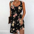 thumbnail image 3 of Vestido de Verano para Mujeres, Moda Color Sólido Bolsillo sin Mangas Vestido Casual Cuello en V Hecho de Poliéster Ligero para Primavera Verano, Vestido de Verano Casual, 3 of 5