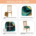 thumbnail image 4 of Teal Gold Marble Seat Covers for Dining Room Chairs Set Of 4,Stretch Printed Washable Chair Seat Cover with Elastic Ties and Button,Removable Waterproof Couch Cushion Covers, 4 of 6