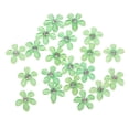thumbnail image 2 of KLKCMS 20Pcs Crystal Rhinestones Flower Resin Buttons Embellishments Flatback Beads DIY Green, 2 of 9