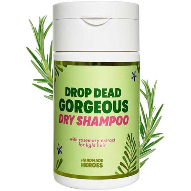Champú seco hecho a mano Heroes con aceite de romero para el crecimiento del cabello de aspecto más saludable, voluminizador, sin aerosol, magnífico champú seco, romero 1.8 oz (ligero a mediano, 1 uni