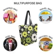 thumbnail image 7 of FORMRS Womens Canvas Tote Bag with Zipper Inner Pocket Shoulder Handbag, Green Flower Pattern, 7 of 7