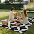 thumbnail image 4 of Black Rhombus Outdoor Rug for Patio/Deck/Porch, Non-Slip Large Area Rug 3 x 5 Ft, Retro Abstract Geometric Pattern Indoor Outdoor Rugs Washable Area Rugs, Reversible Camping Rug Carpet Runner, 4 of 8