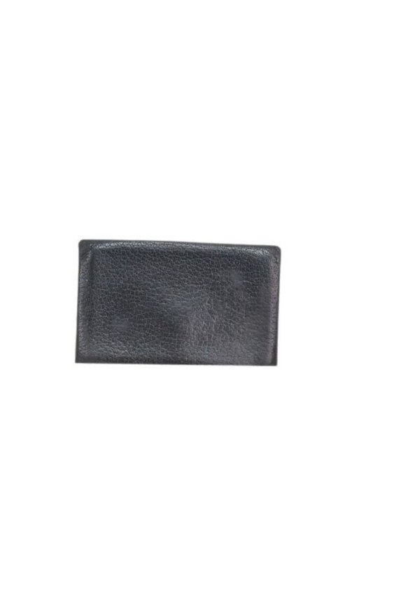 Pre-Owned HERMES Calvi Business Card Holder/Card Case, Navy Chevre Leather, Men's/Women's