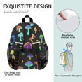 thumbnail image 5 of Mushroom and Psychedelic Black Backpack for School, Cute School Bag with Adjustable Shoulder Straps and Padded Back, 15"x11.42"x5.5", 5 of 5