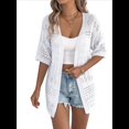 thumbnail image 1 of Cárdigan de Crochet de Verano para Mujer, de Corta, Estilo Bohemio, de Punto, de Gran Tamaño, con Abertura Frontal, Color , Talla M, 1 of 10