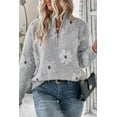 thumbnail image 1 of FOLUNSI Floral Zip Sweater: Plus Size, Stylish & Cozy, 1 of 4