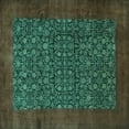 thumbnail image 1 of Ahgly Company Machine Washable Indoor Square Persian Turquoise Blue Traditional Area Rugs, 3' Square, 1 of 4