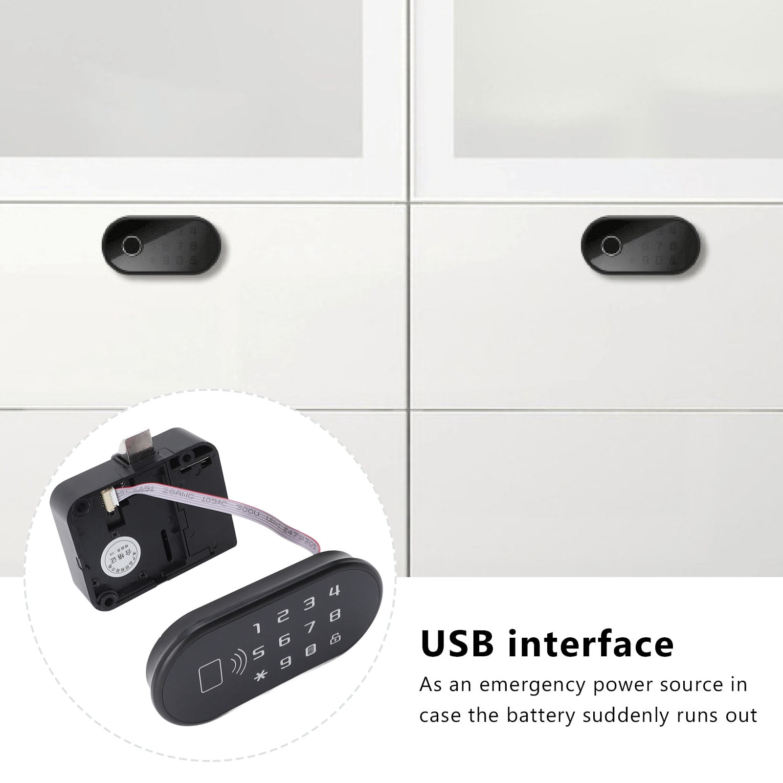 M Buder Cabinet Password Lock Zinc Alloy Closet Door Lock Security Shoe Cabinet Theft Proof Storage Cabinet Lock with Reset Pin Hardware Kit Ambidextrous Rectangle Matte Finish