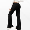 thumbnail image 6 of Maternity Wide Leg Pants, Slightly Flare Pregnancy Yoga Pants with Soft Elastic Belly Support, Breathable Comfortable Maternity Lounge Wear for Casual and Daily Use Black L, 6 of 7