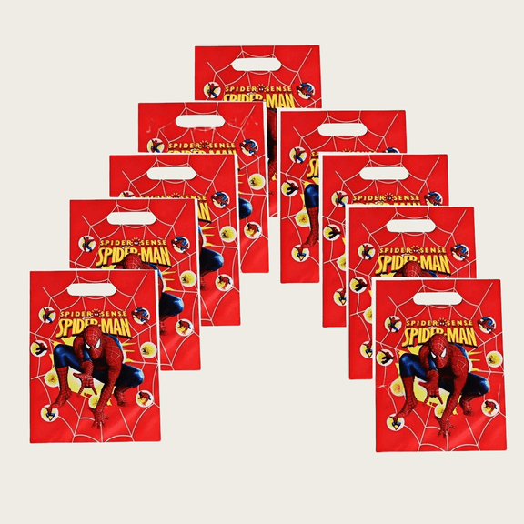 40Pcs Spider Man Anime Cartoon Party Favor Gift Bags with Handle - Kids Birthday Goodie Bags for Candy, Themed Party Decorations Supplies