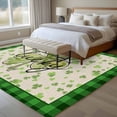 thumbnail image 4 of St. Patrick's Day Area Rugs 6'x9', Washable Small Throw Rugs for Kitchen Dining room, Spring Lucky Shamrock Retro Green Plaid Indoor Outdoor Rug Non-Slip Low Pile Carpet Runner Reversible Floor Mats, 4 of 8
