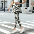 thumbnail image 2 of SCRAWLGOD Fashionable Women's Yoga Skirt with Leggings Polyester Spandex Golf Pants Elastic Soft Pickleball Leggings with Skirt Casual Outfits, Vintage Zebra Print Black White, S, 2 of 7