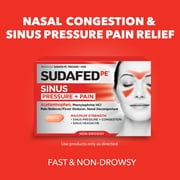 (2 pack) Sudafed PE Sinus Pressure + Pain Relief Decongestant Tablets, 24 Count