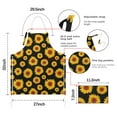 thumbnail image 7 of Black Sunflower Pattern Apron-Garden Aprons for Women with Pockets-Cotton Linen Waterproof Kitchen Cooking Gardening Aprons Adjustable for Kitchen,Cooking,BBQ and Salon 33x27 Inch, 7 of 7