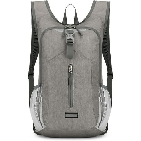 Packable Travel Backpack Foldable Lightweight Hiking Backpack for Women and Men Gray Waterproof Small Backpack Mini Camping Back Pack for Beach Gym Outdoor Sport Running Travel Essentials