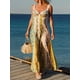 thumbnail image 3 of Vestido largo de verano para mujer, estilo retro, con diseño de flores francesas, estilo vacacional, 3 of 8