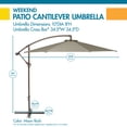 thumbnail image 4 of Duck Covers Weekend 10 Feet Patio Cantilever Umbrella, Moon Rock, 4 of 13