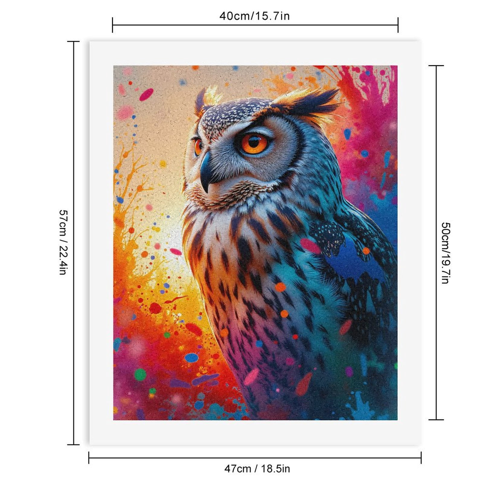 Paint By Numbers Kit for Adults Beginner - Colorful Owl Abstract Art Burst DIY Canvas Painting Kits for Adults, Frameless Paint By Number for Adults for Home Wall Decor 16x20 Inch