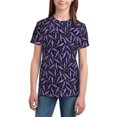 thumbnail image 3 of Wukai Lavender Flowers Youth Unisex Short Sleeve T-Shirt for Boys, Girls, Teens, and Kids-Medium, 3 of 7