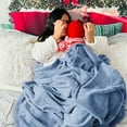 thumbnail image 4 of Cozy Comfort Fleece Blanket Twin Blanket Washed Blue - Soft Cozy Twin Blankets, 60X80 inches, 4 of 6