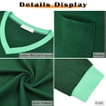 thumbnail image 5 of MOSHU Color Block T Shirts for Women V Neck Long Sleeve Womens Shirts Loose Fall Tops with Pocket, 5 of 8