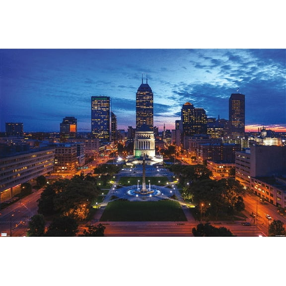 Cityscapes - Indianapolis, Indiana Wall Poster, 22.375" x 34"